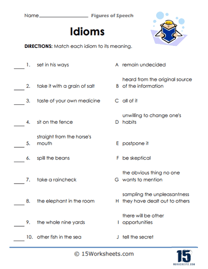 idiom worksheet
