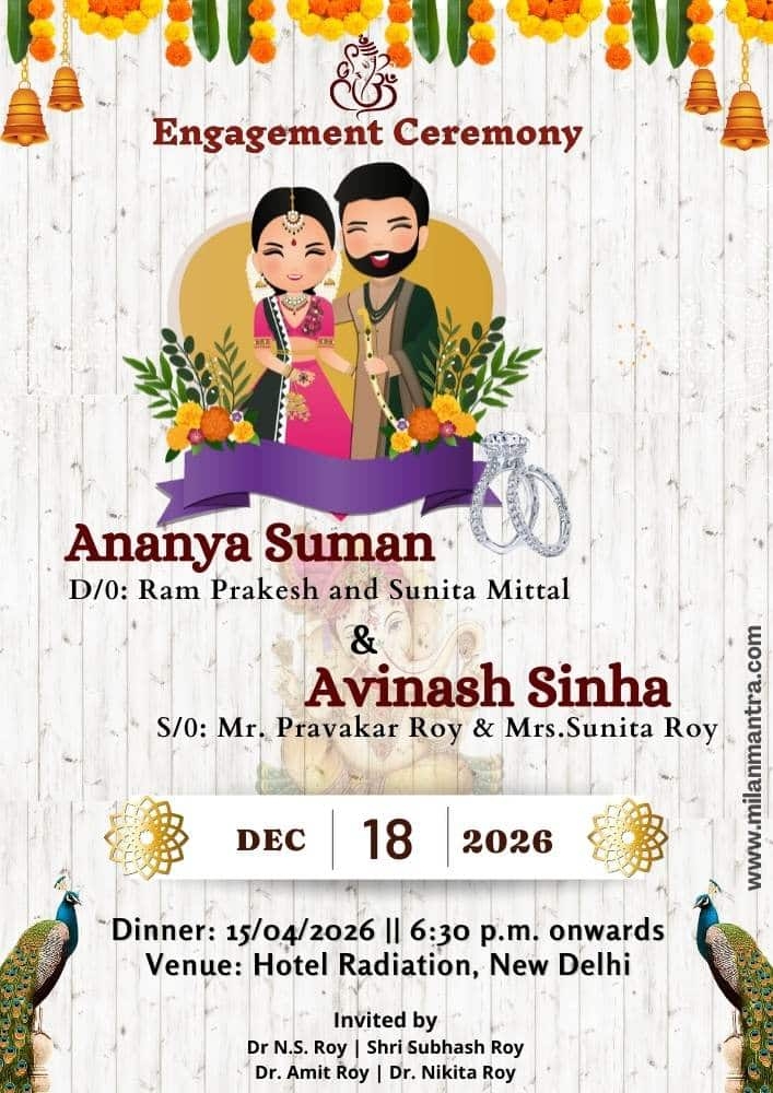 engagement invite template indian