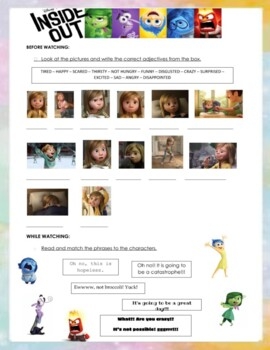 inside out movie worksheet