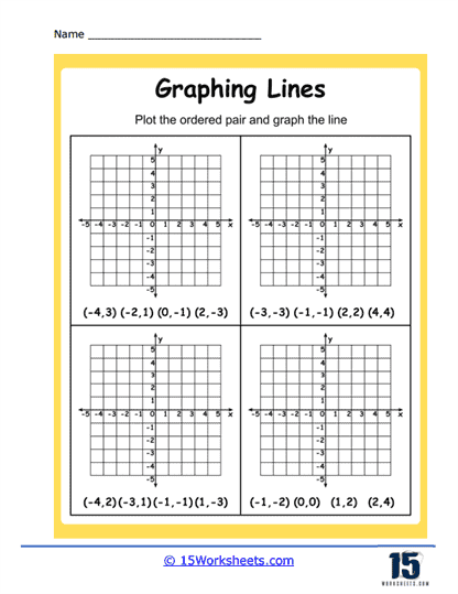 Interactive Learning Colorful Graphing Linear Equations Worksheet