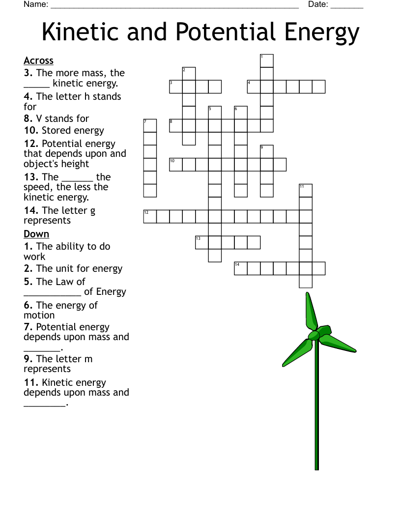 Introductory Potential And Kinetic Energy Worksheet Worksheets Library