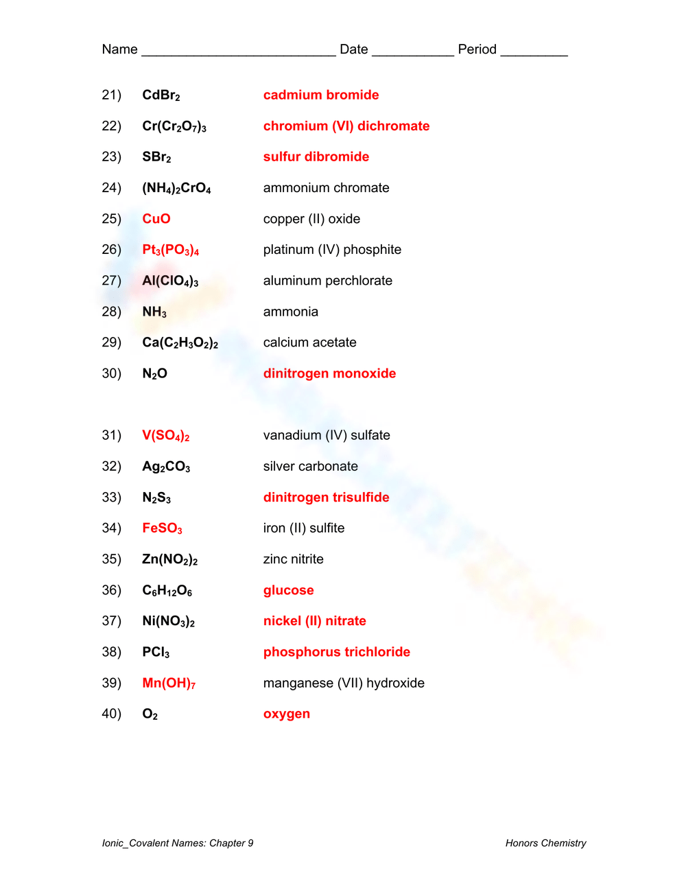 covalent naming worksheet