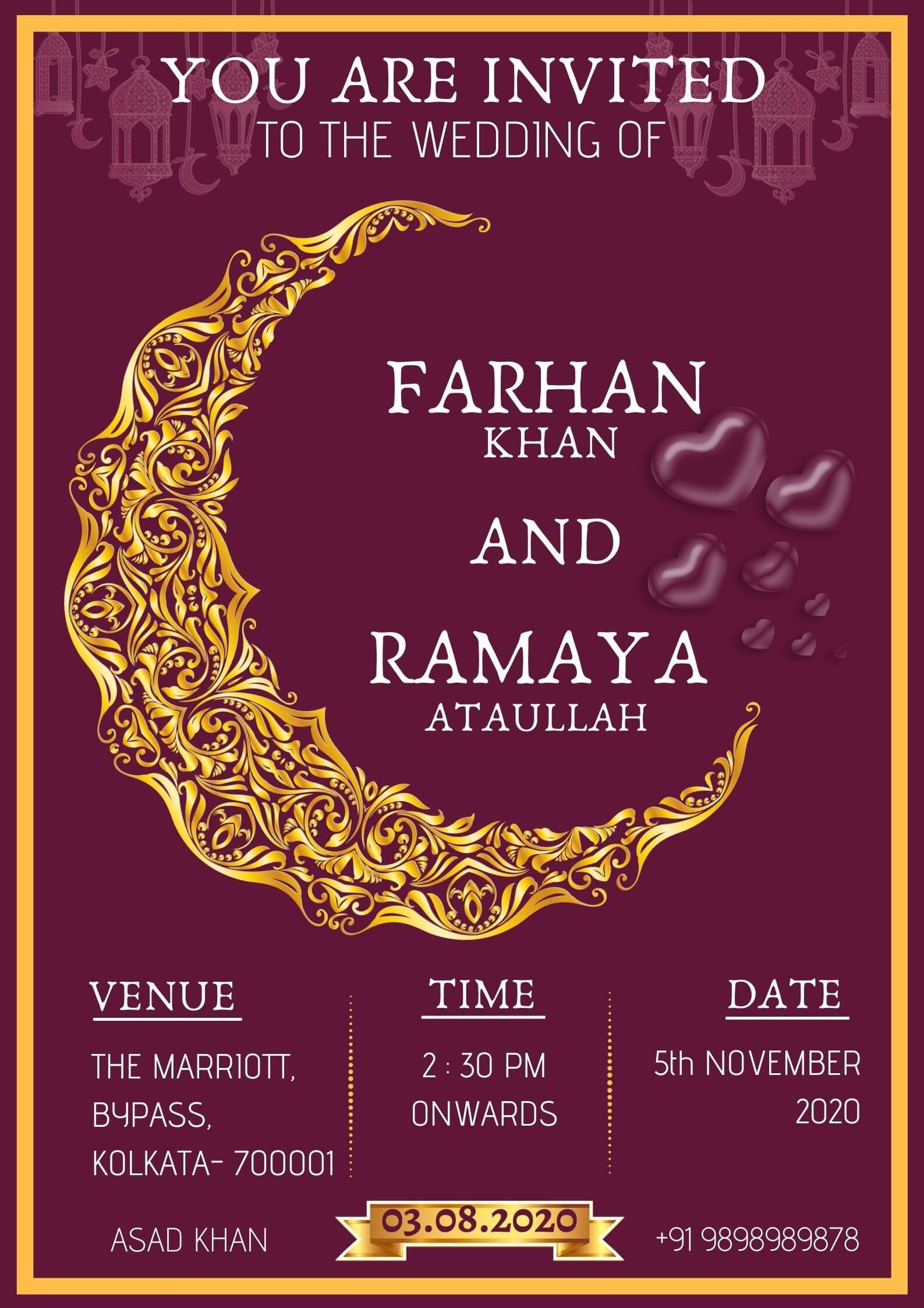 free islamic invitation card template