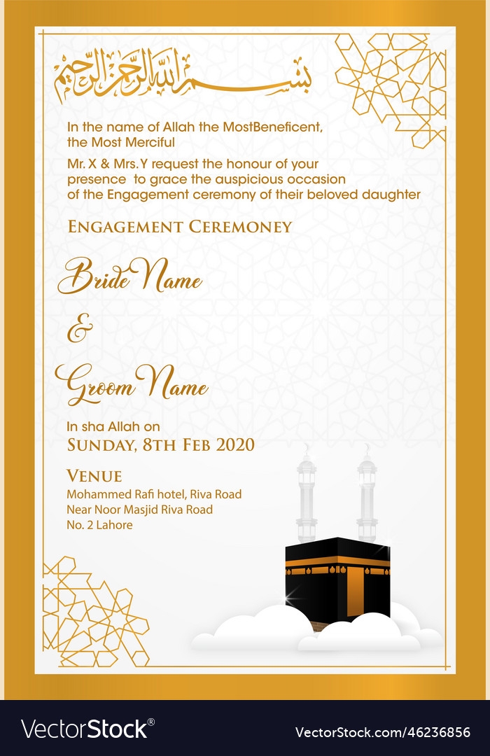 Islamic Wedding Invitation Card Template PosterMyWall 52 OFF