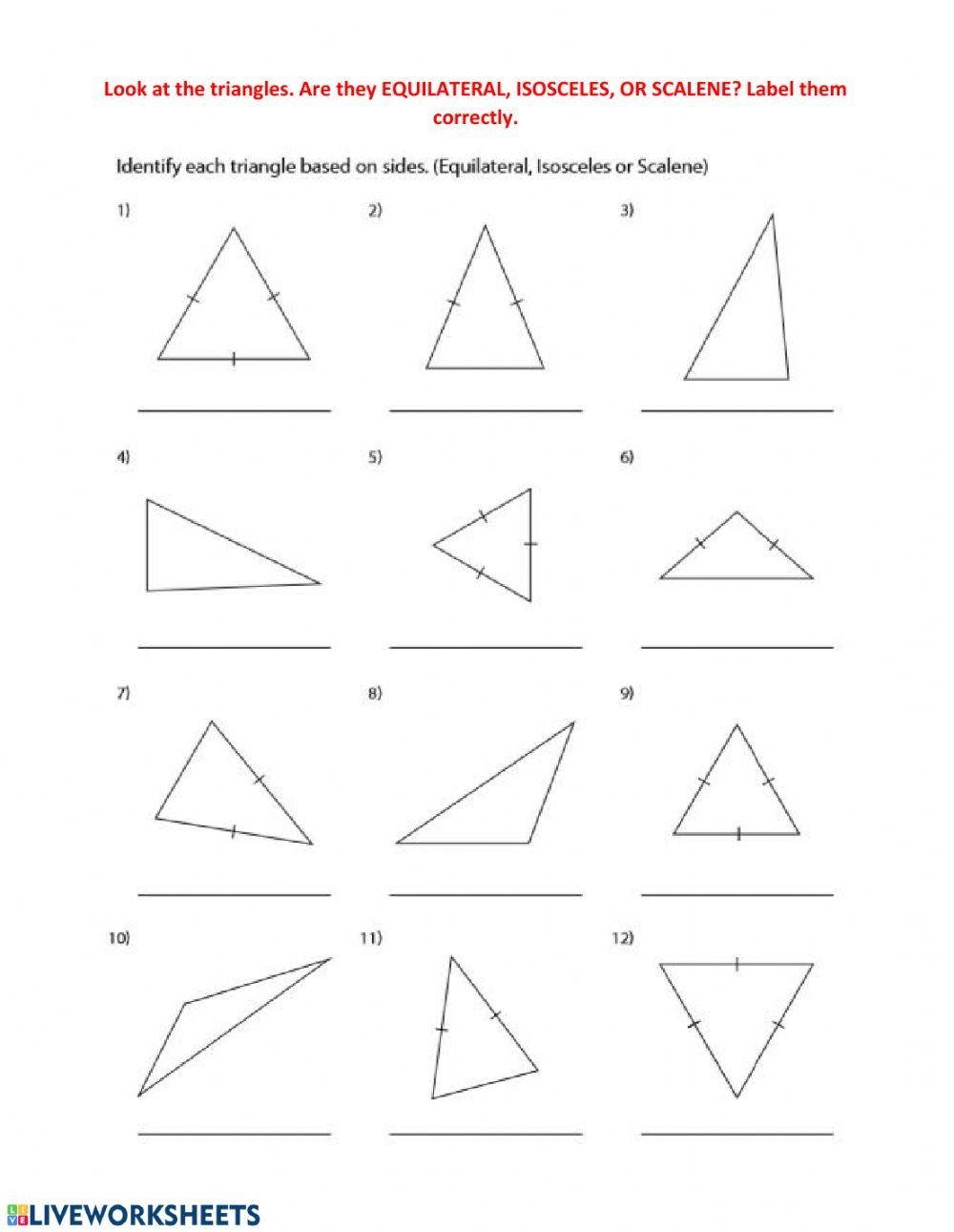 Isosceles Triangles Worksheet Primary Resources Twinkl Worksheets 