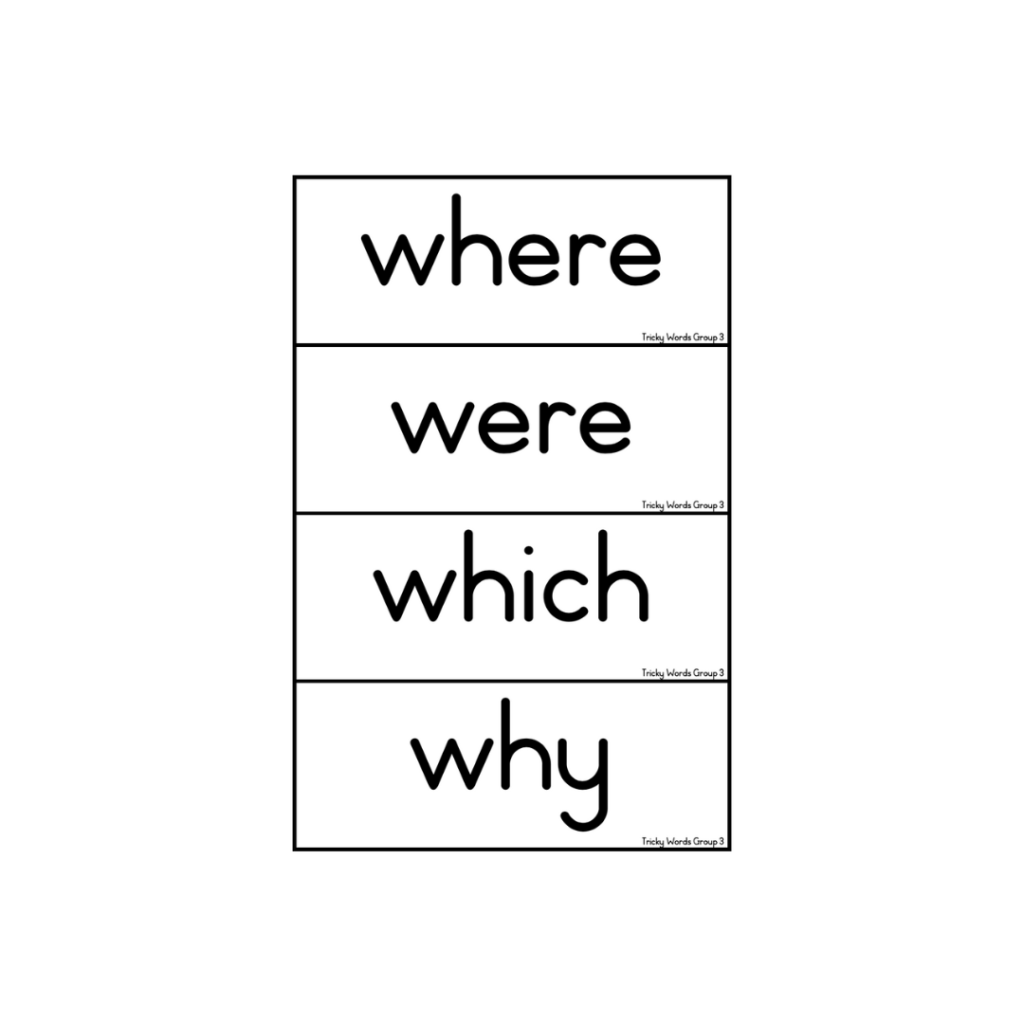 printable tricky words flash cards