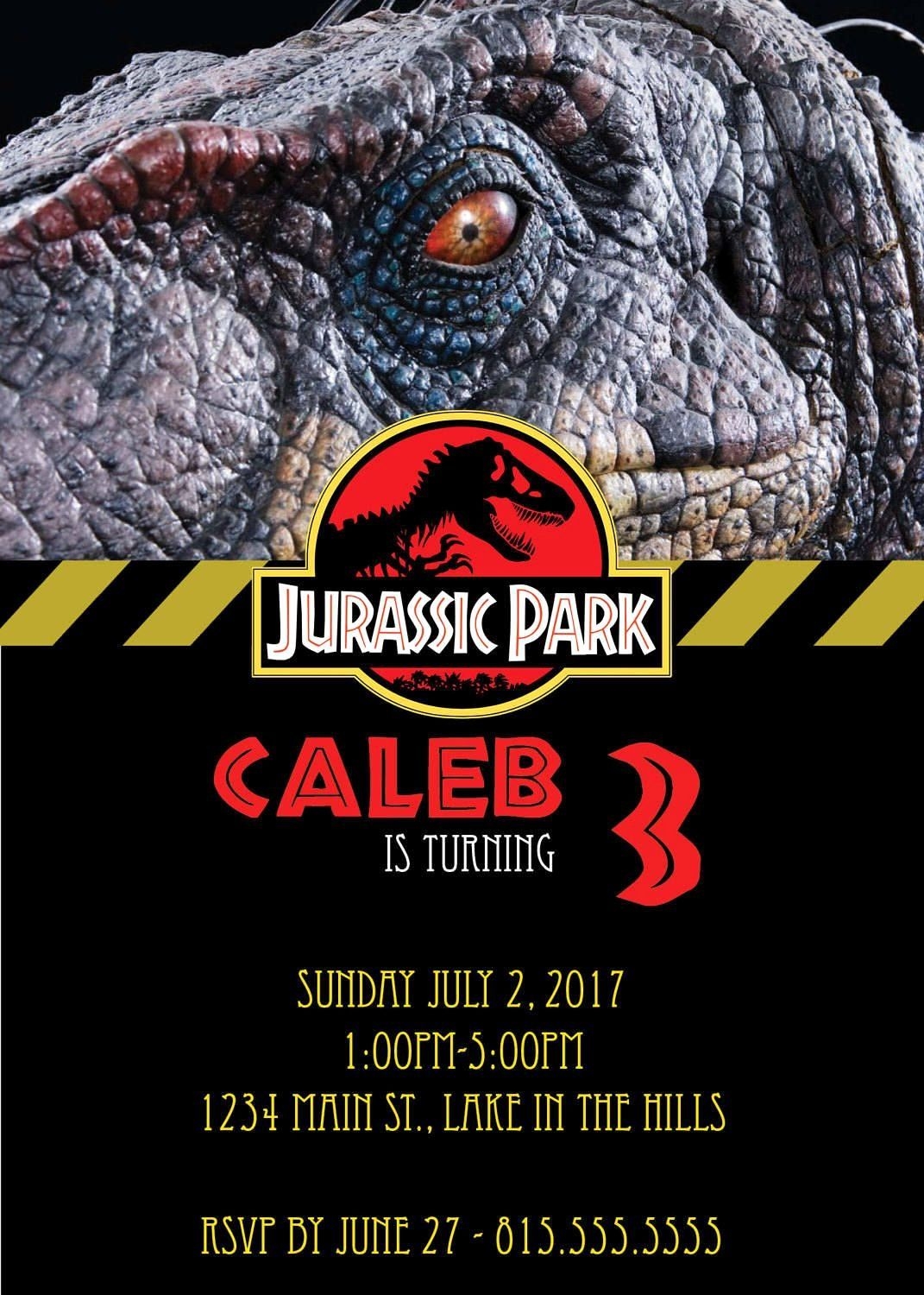 Jurassic Park Birthday Invitation Template Free Printable Word Searches
