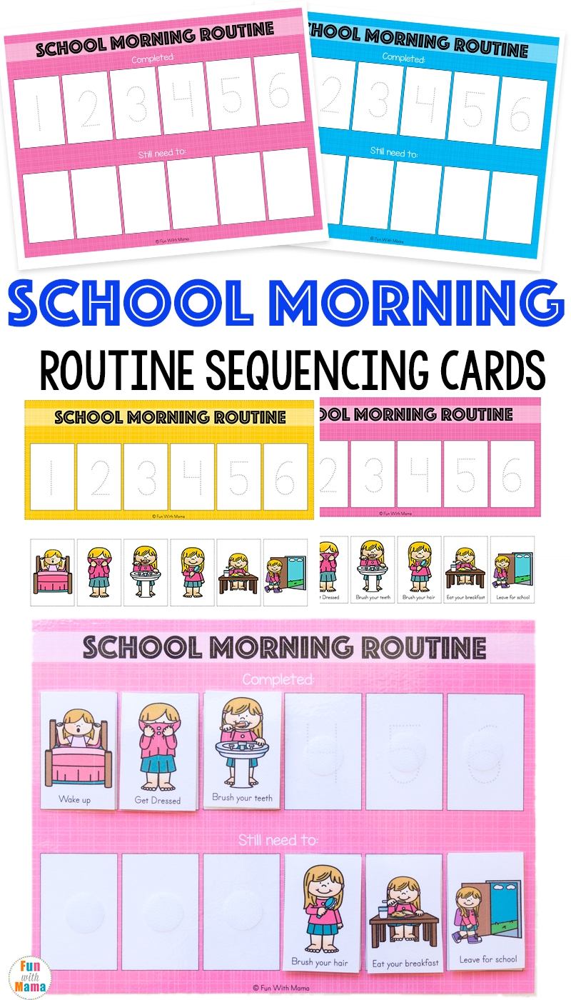 morning routine pictures for kids printable