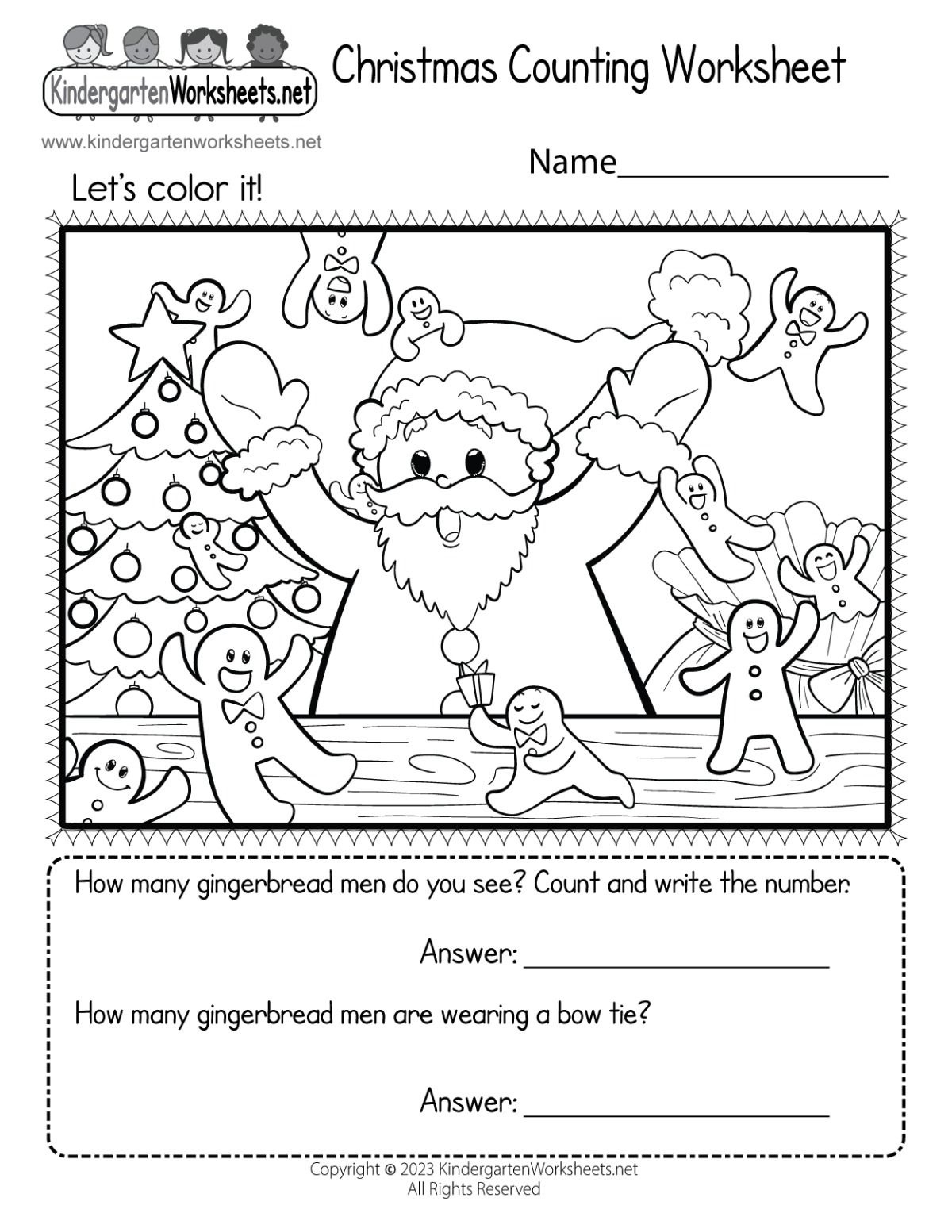 Kindergarten Christmas Worksheet Activities Lyana Worksheets