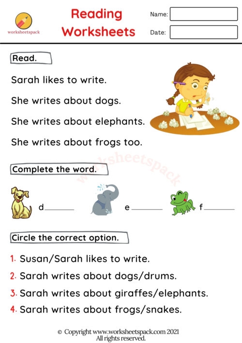 Kindergarten Reading Worksheets Worksheetspack Worksheets Library