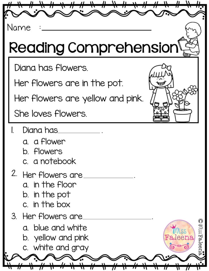 Kindergarten Worksheets Reading Comprehension Reading Comprehension 