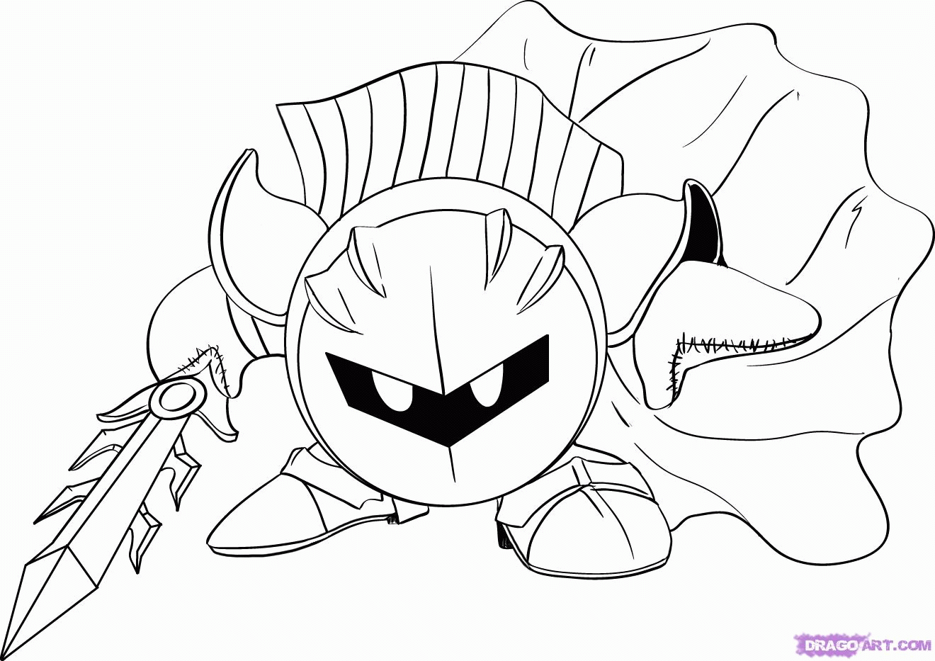 Kirby Coloring Pages Meta Knight Coloring Home