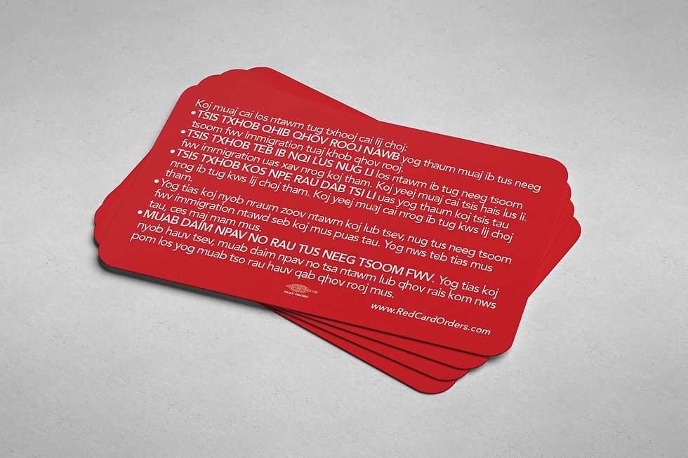 Know Your Rights Cards Red Card Orders Immigrant Rights
