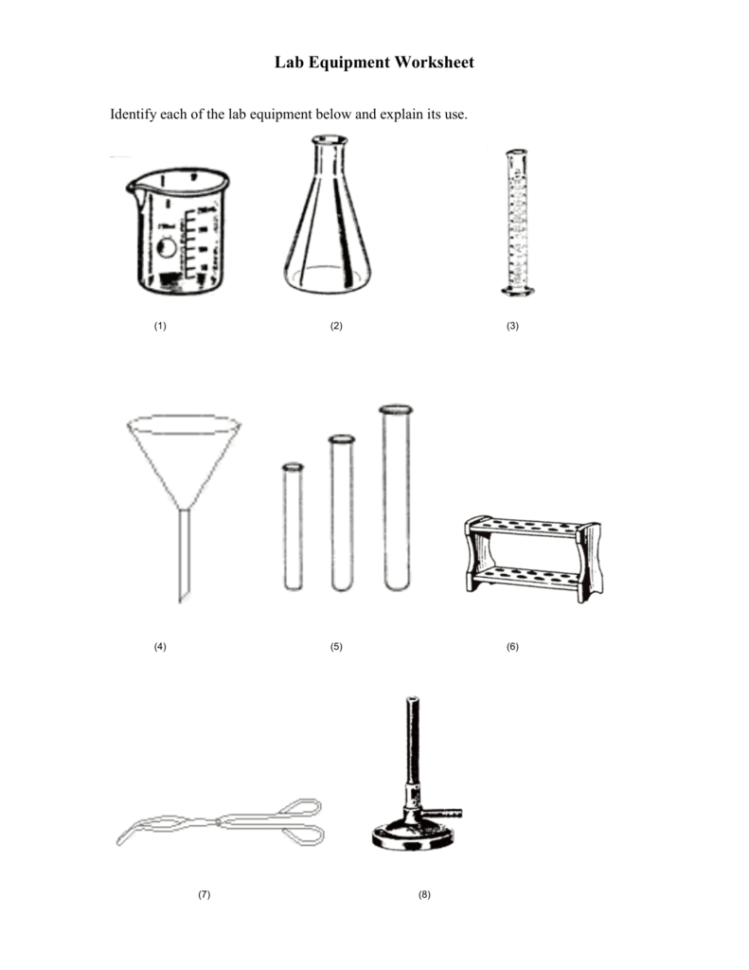 Laboratory Equipment Worksheet Db excel
