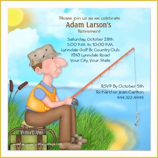 Lake Party Invitation Templates Free Of Gone Fishing Retirement Party 