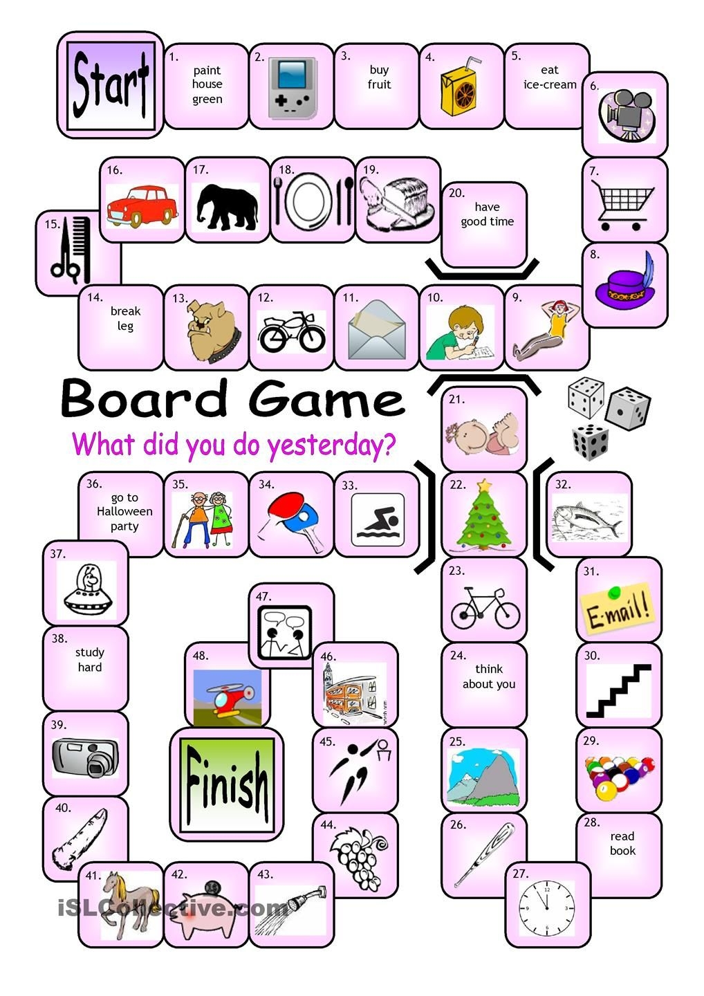 printable board games for english learners
