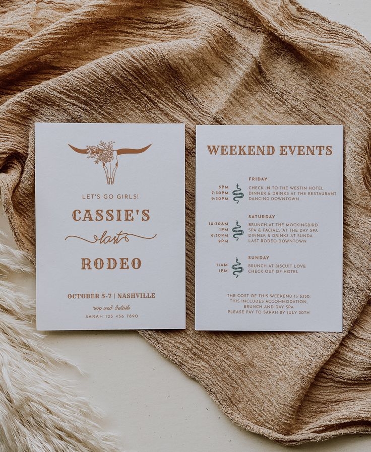 Last Rodeo Bachelorette Invitation Rodeo Bachelorette Invite Template 