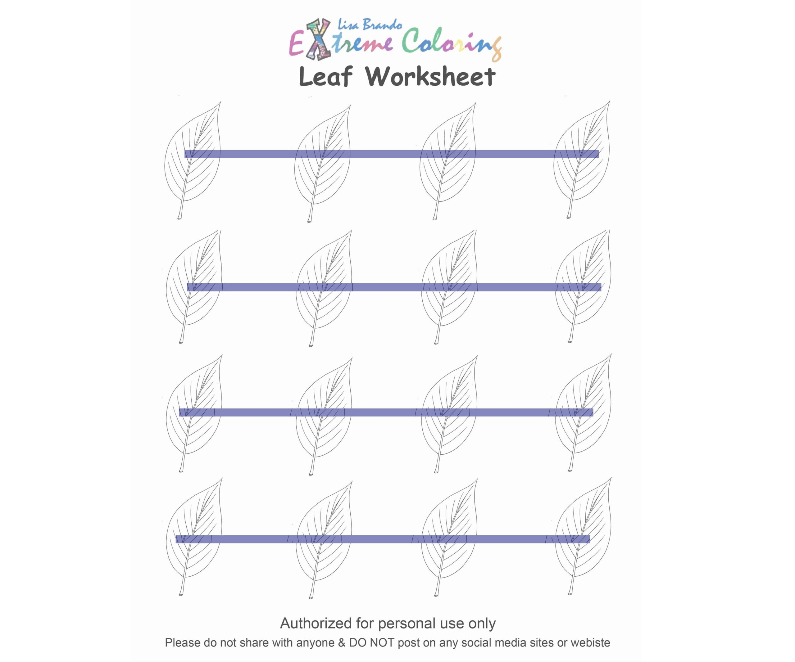 leaf coloring worksheet