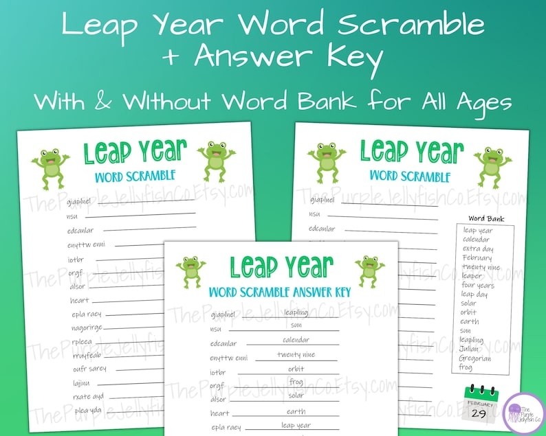 leap year games for adults printable