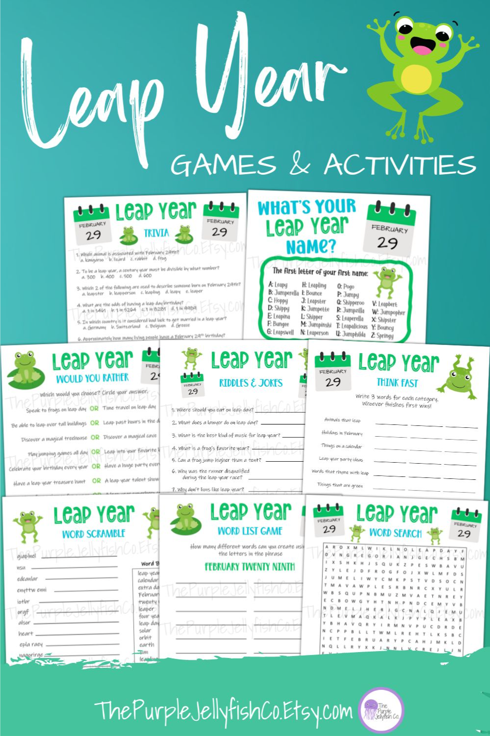 Leap Year Games Printable Leap Year Party Idea February 29 Classroom 