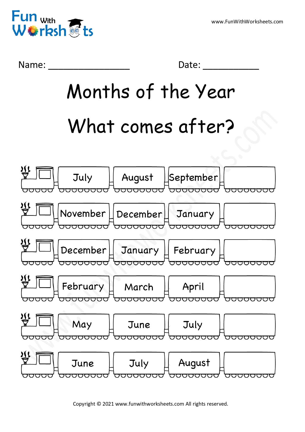 Learn Months Of The Year Free Printable Worksheets Worksheets Library