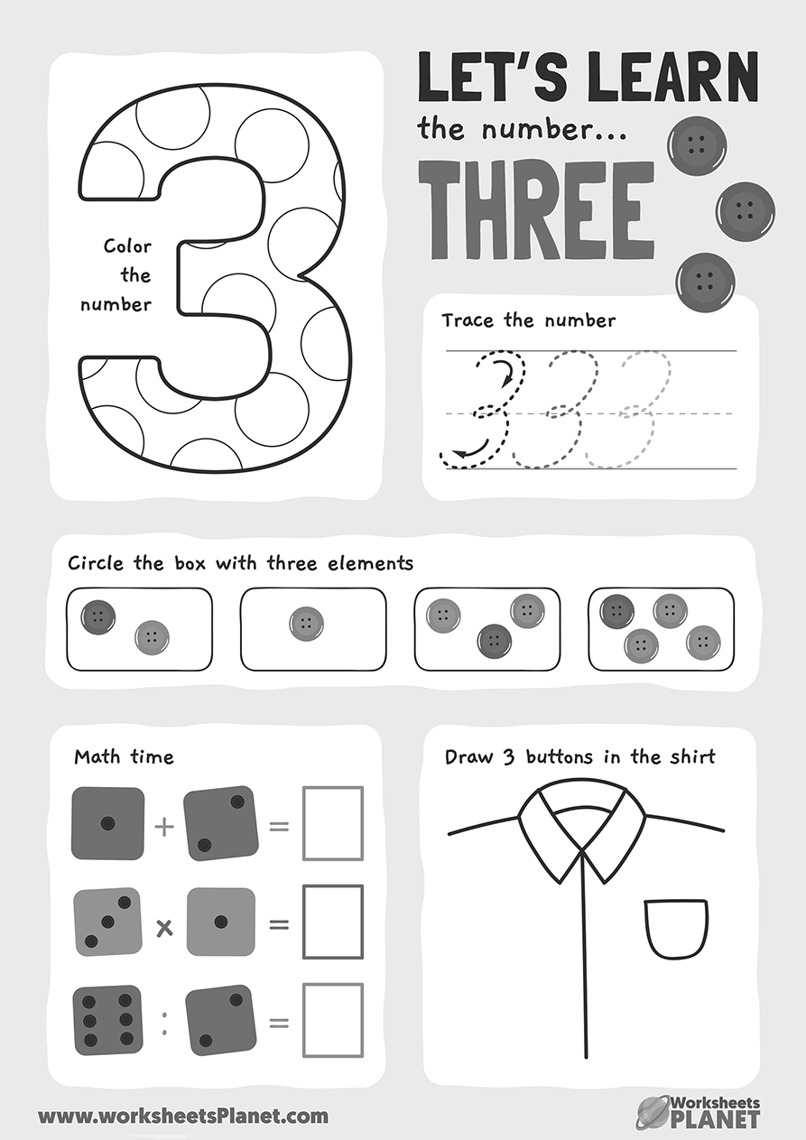 Learning Numbers Worksheets For Kindergarten