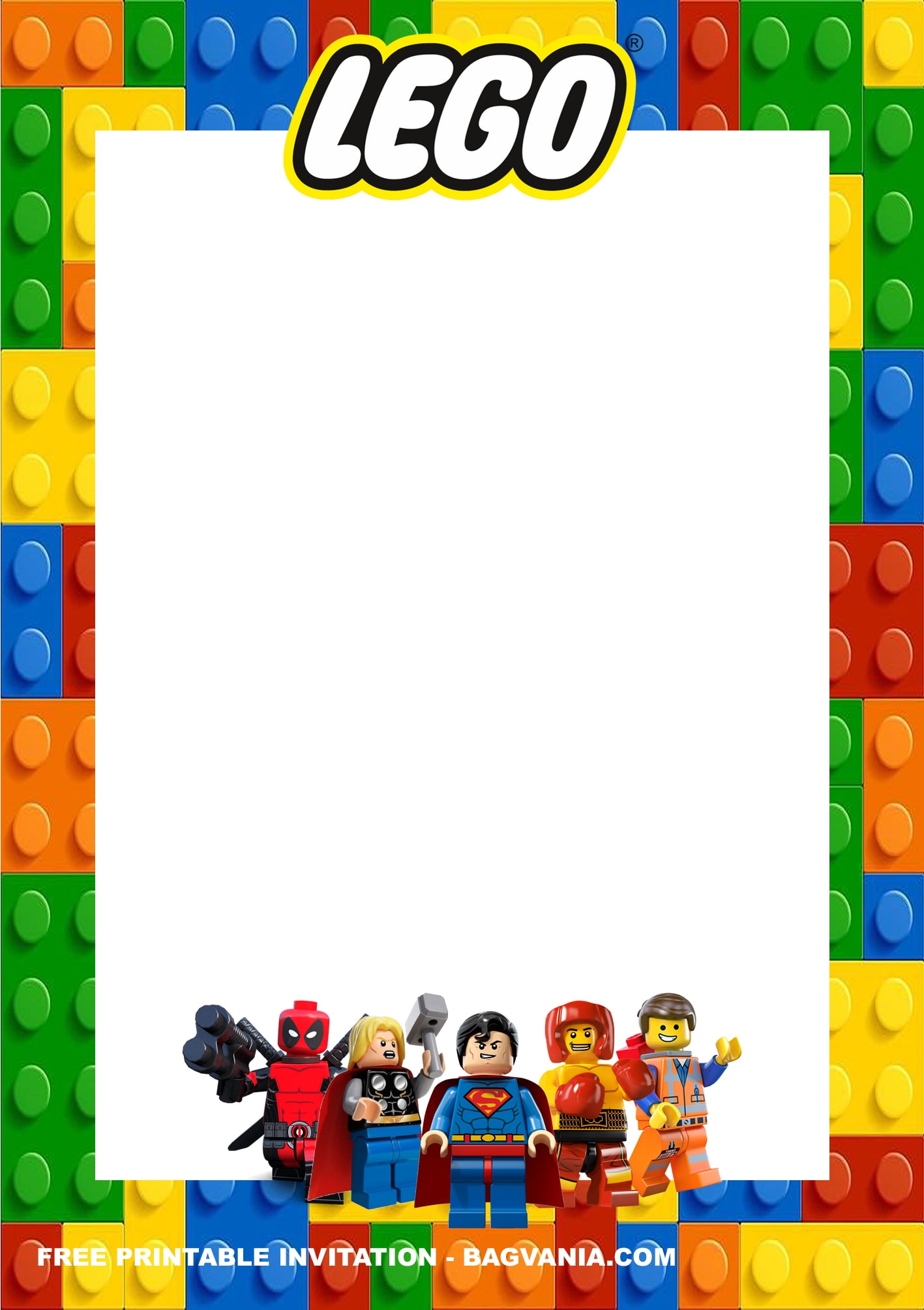 free lego invitation template