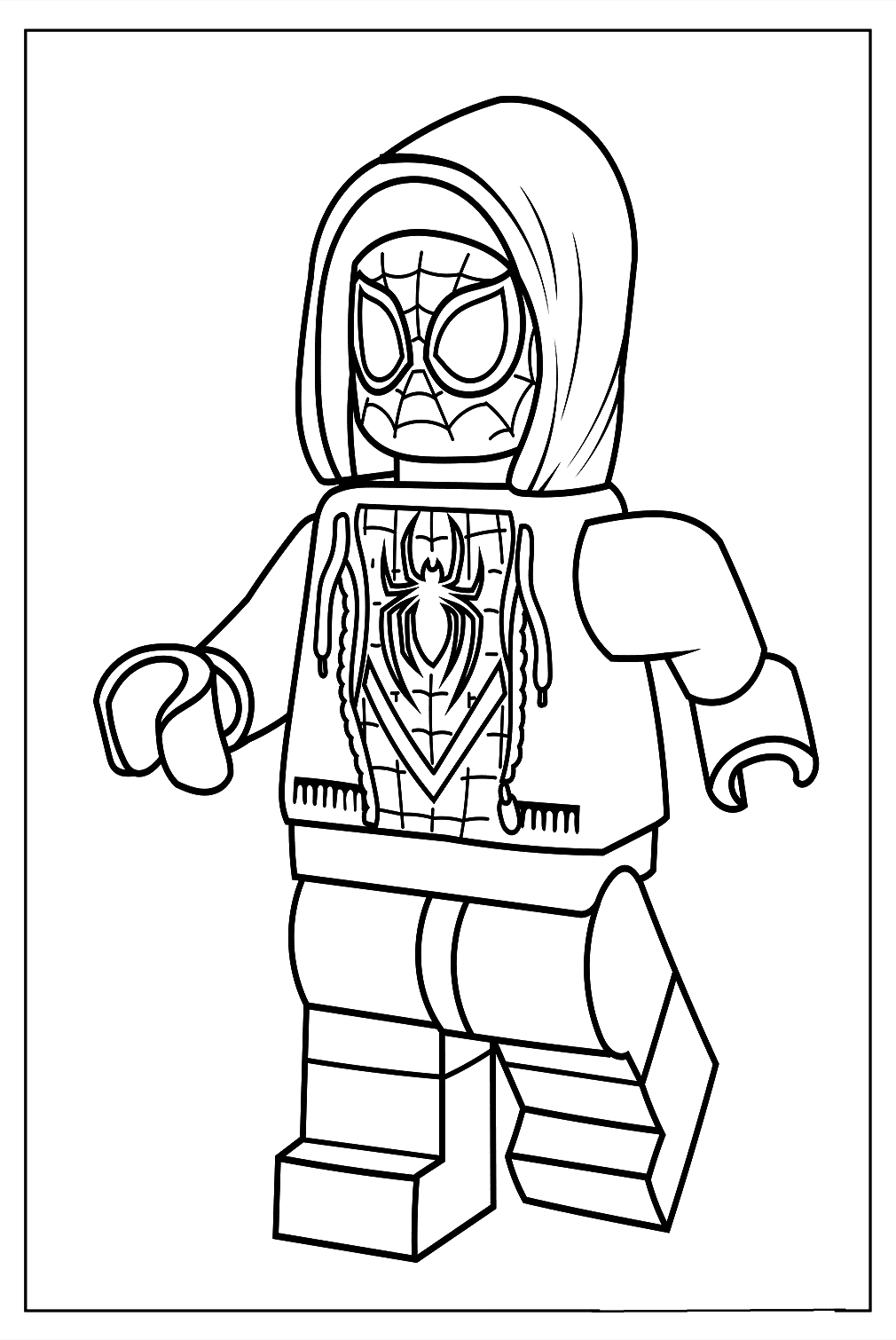 Lego Miles Morales Spider Man Coloring Page Free Printable Coloring Pages