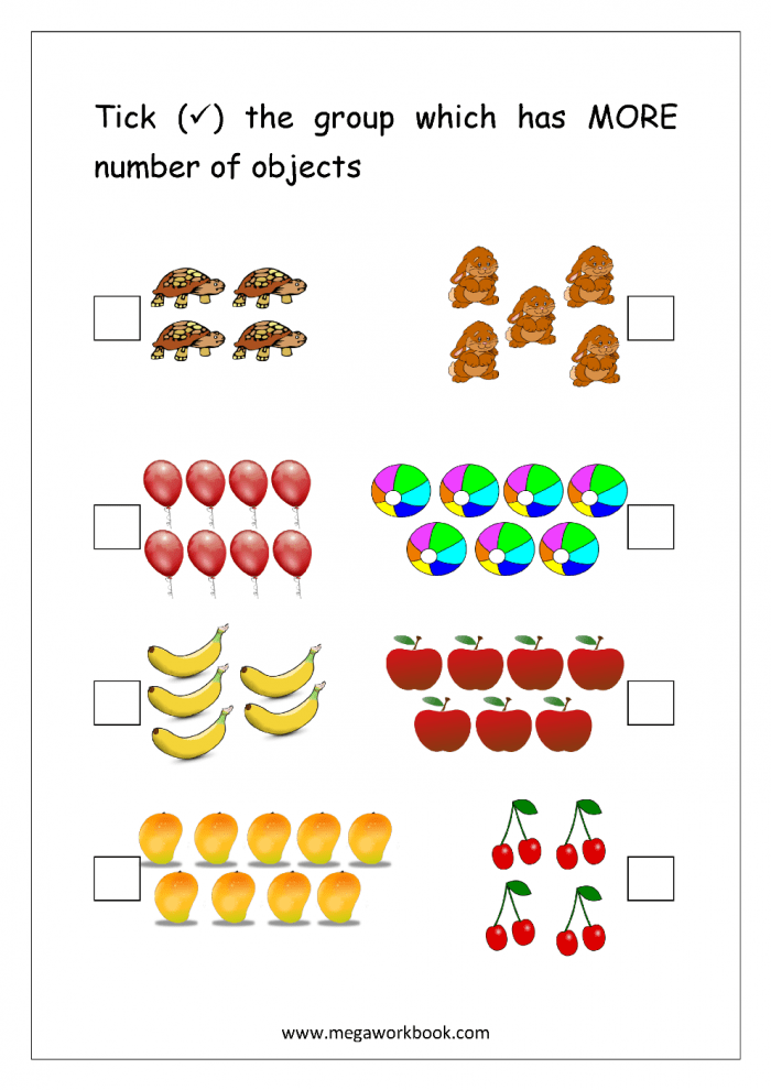Less Or More Worksheets 99Worksheets