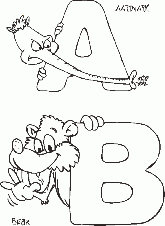 Letter A B Coloring Page