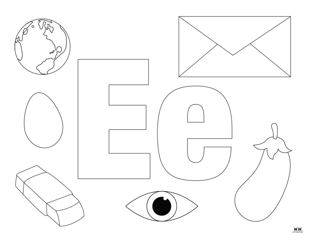 Letter E Coloring Worksheet KidzeZone Worksheets Library