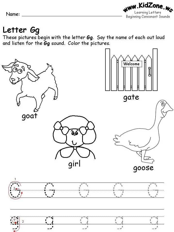 Letter G Preschool Worksheets PreschoolWorksheet