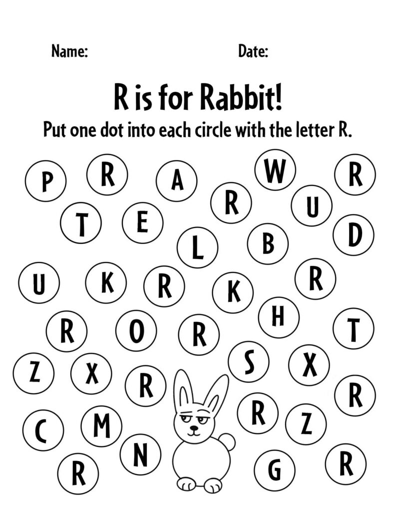 letter r worksheets for preschoolers