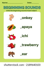 Letter Sound Kids Printable Game High Stock Illustration 2189640103 