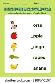 Letter Sound Kids Printable Game High Stock Illustration 2189640107 