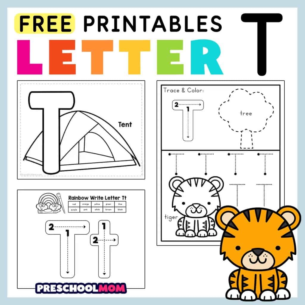letter t worksheets for preschool