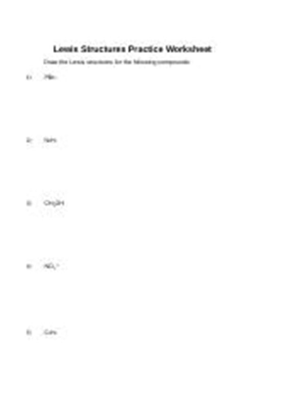 Lewis Diagram Practice Worksheet