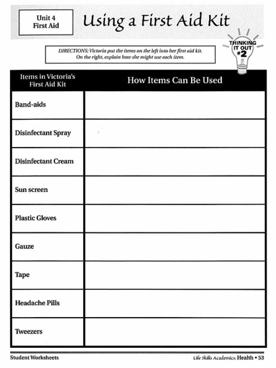 life skills worksheets for adults