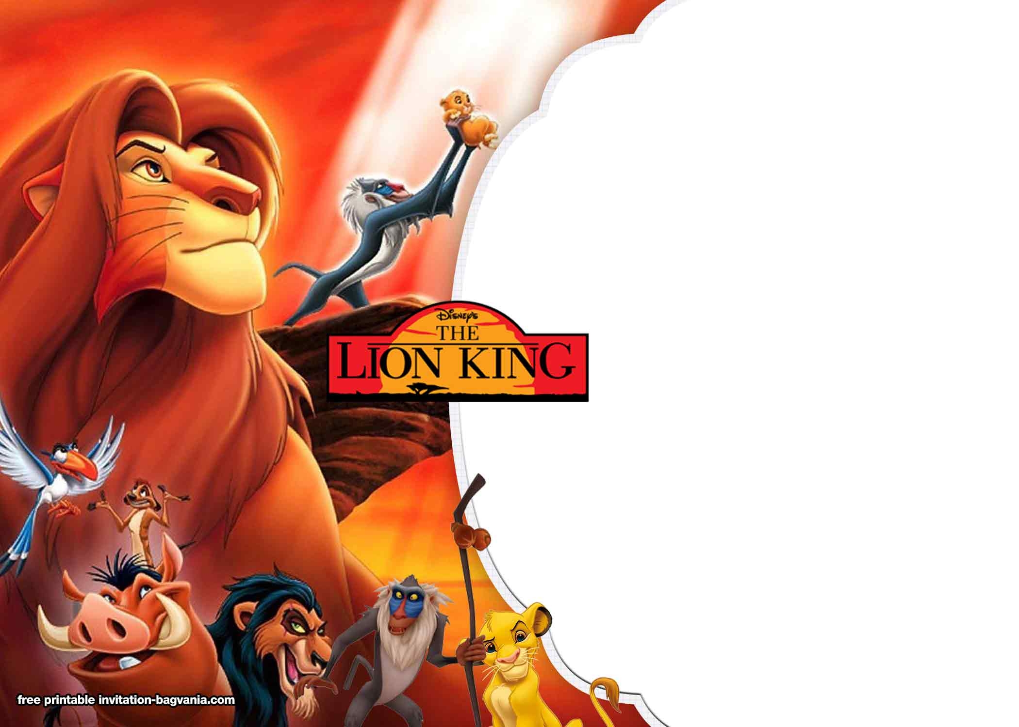 free lion king invitation template