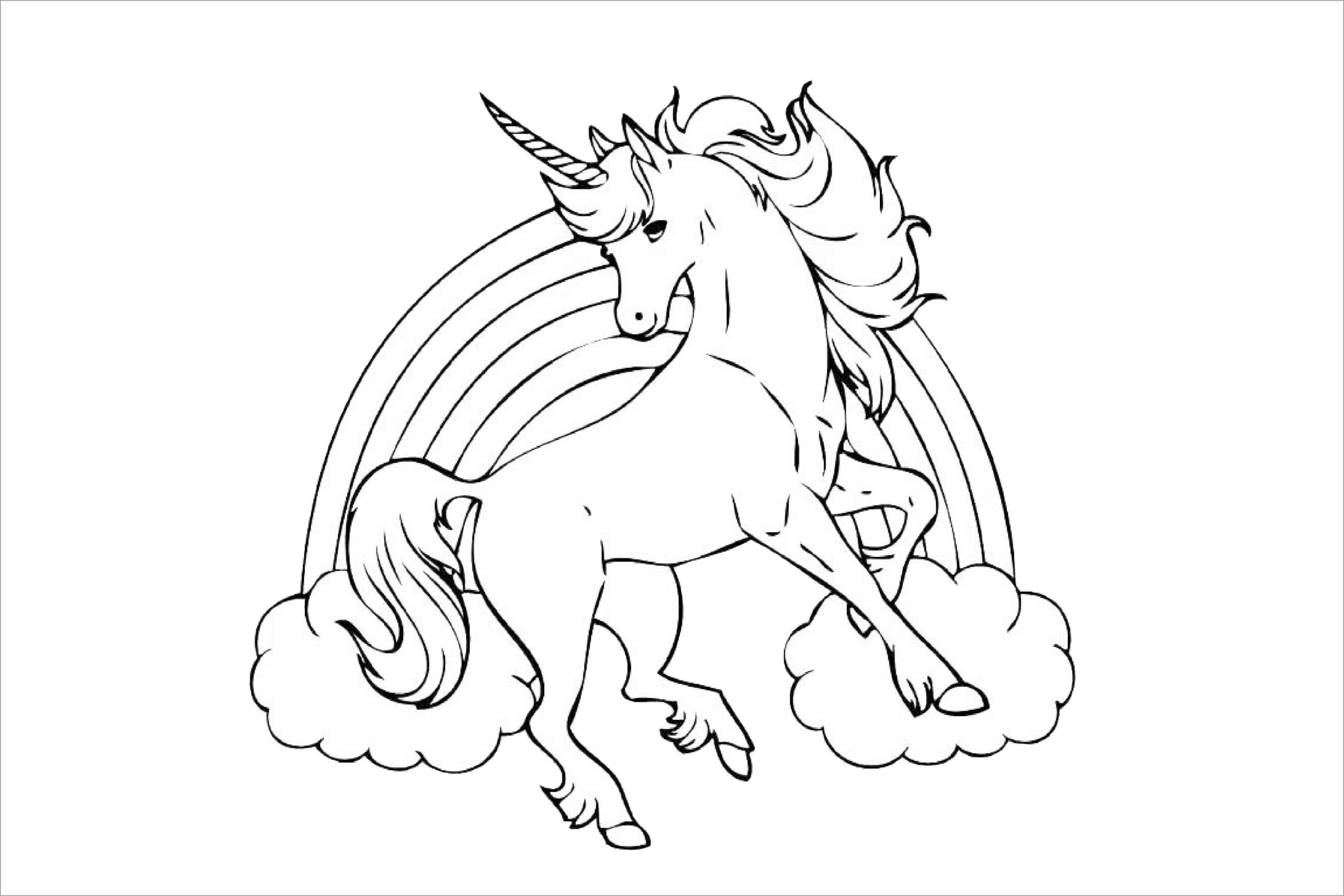Little Unicorn And Rainbow Coloring Page ColoringBay