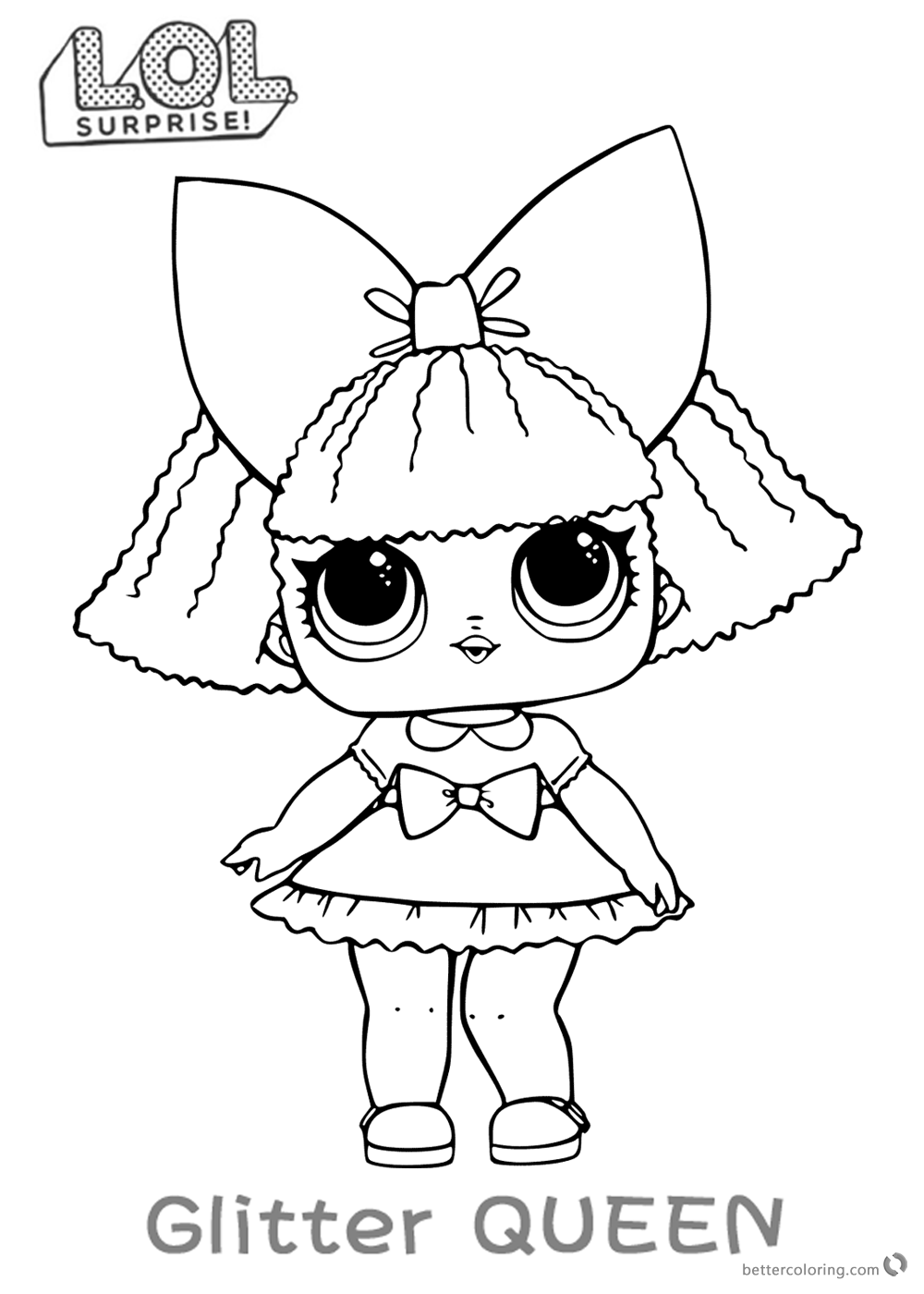 LOL Surprise Doll Coloring Pages Glitter Queen Free Printable 
