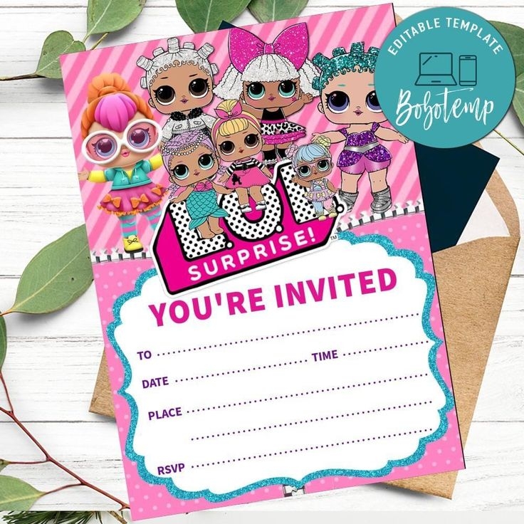 Lol Surprise Dolls Fill In Blank Birthday Invitation Customizable