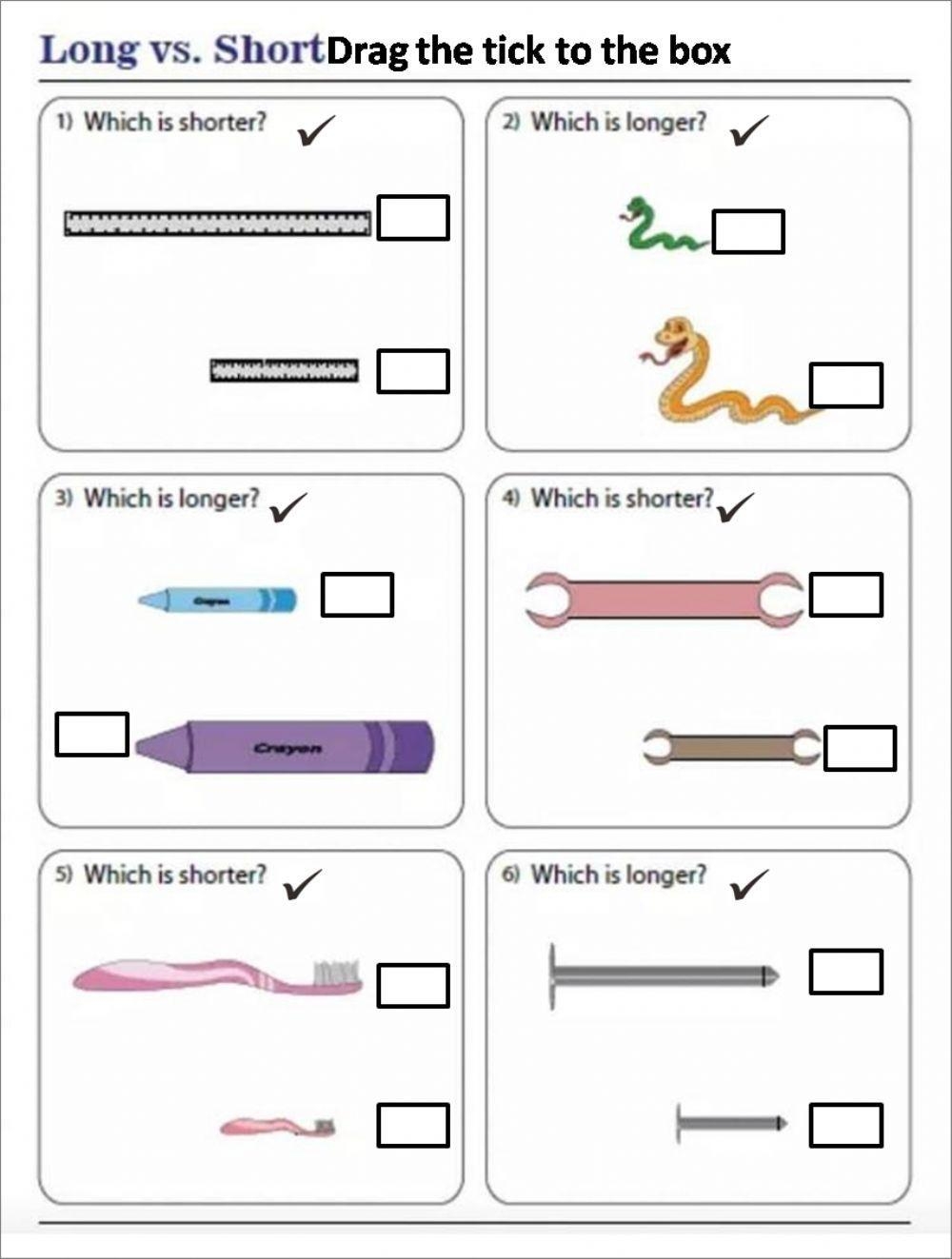 Long Vs Short Worksheets 15 Worksheets Worksheets Library