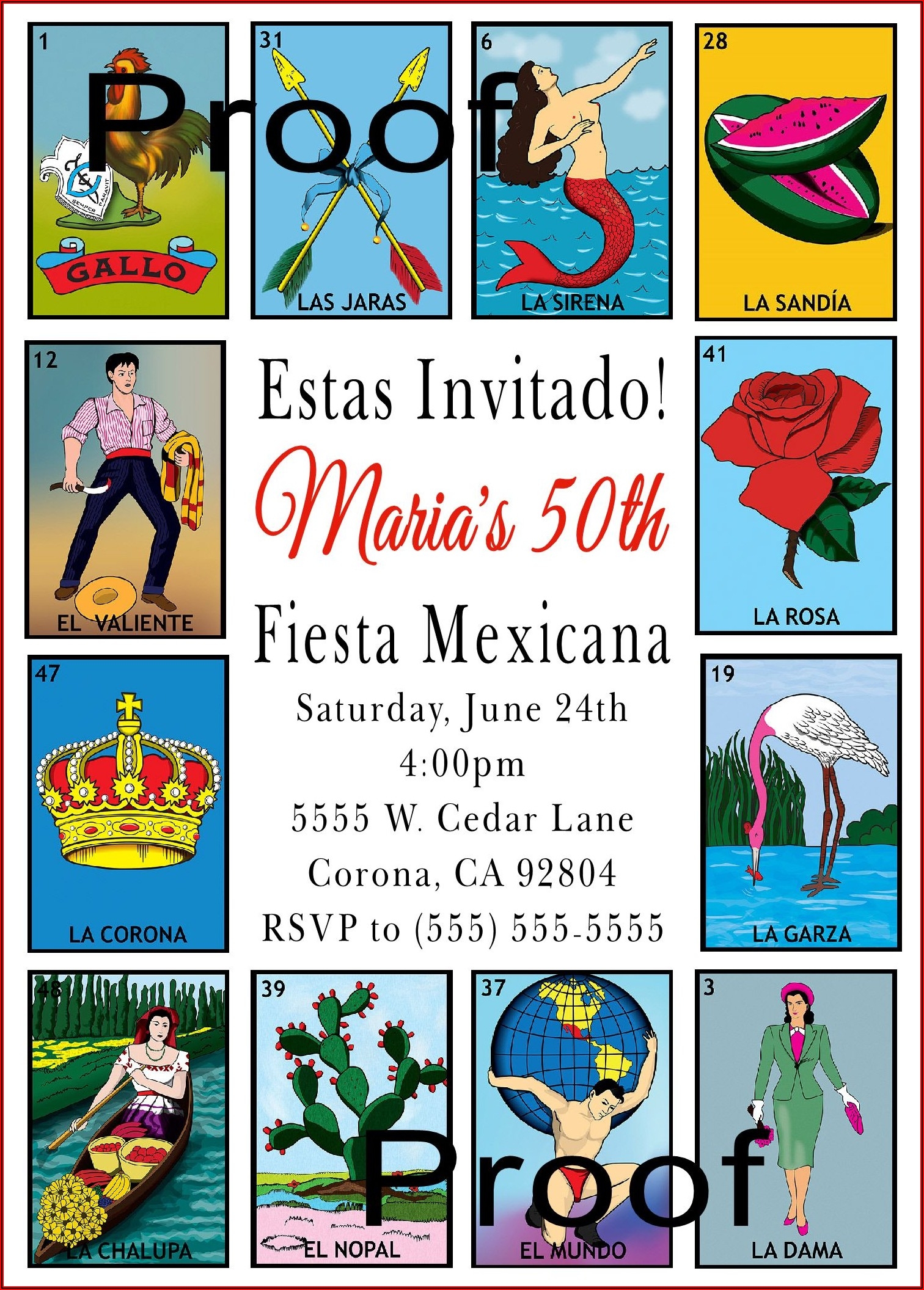 free loteria invitation template