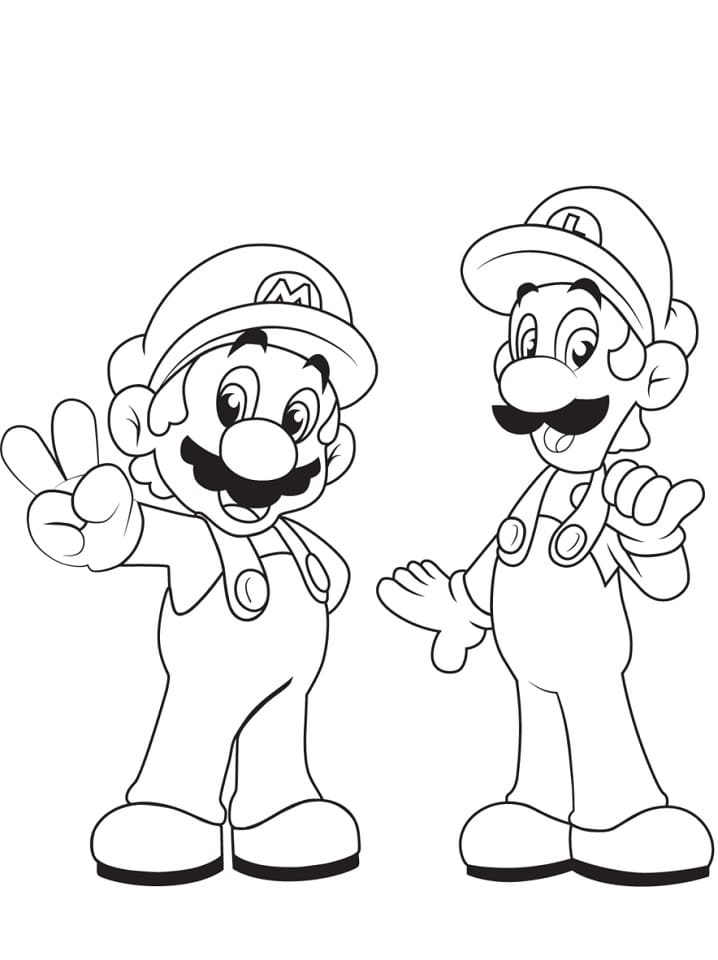 Luigi From Mario Bros Coloring Page Free Printable Coloring Pages