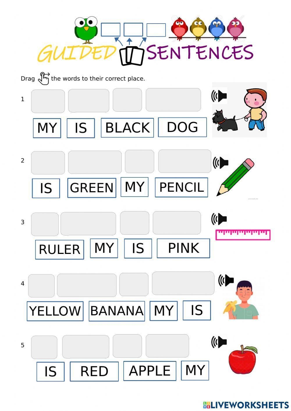 creating sentences worksheet