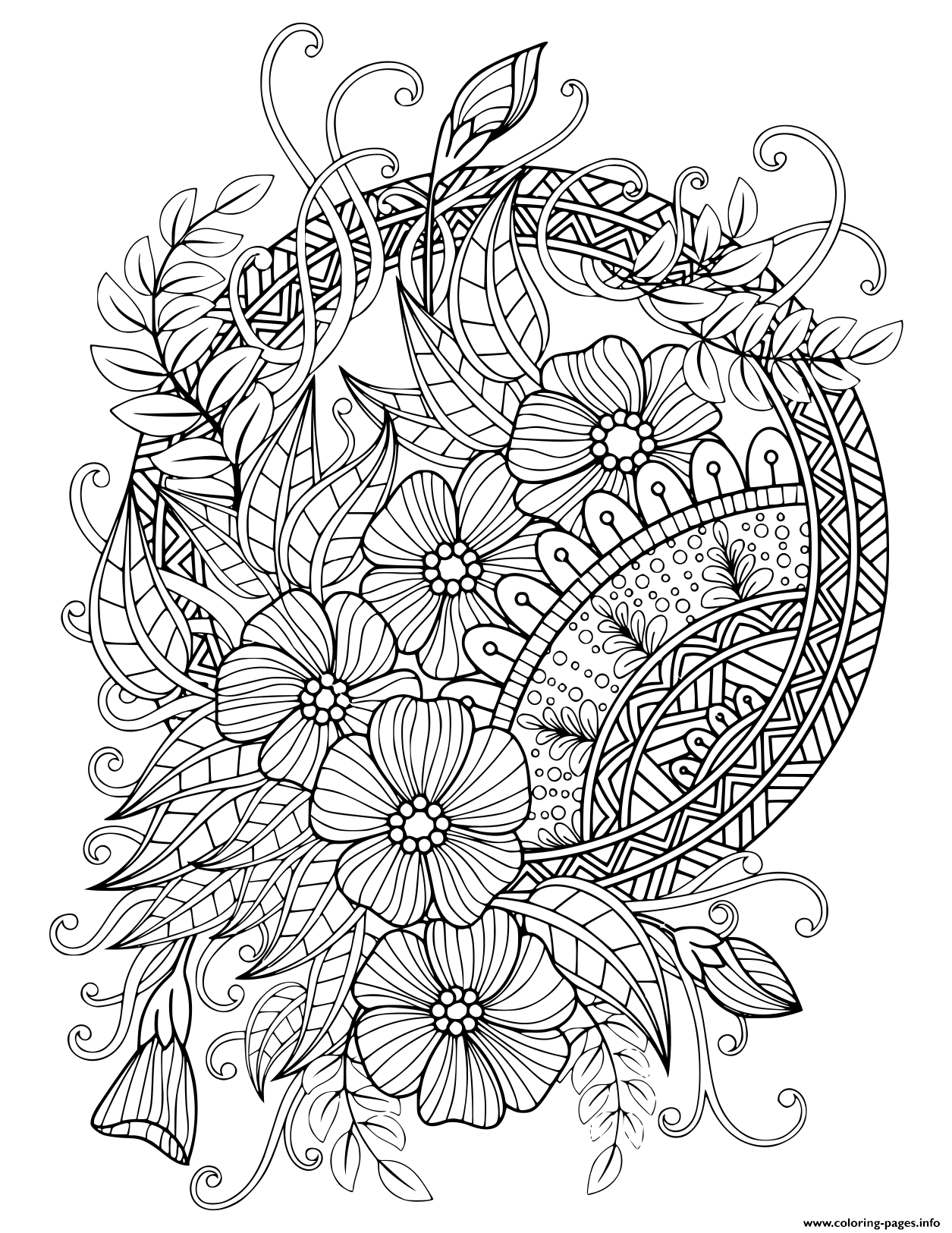 Mandala Adult Floral Nature 2020 Coloring Page Printable