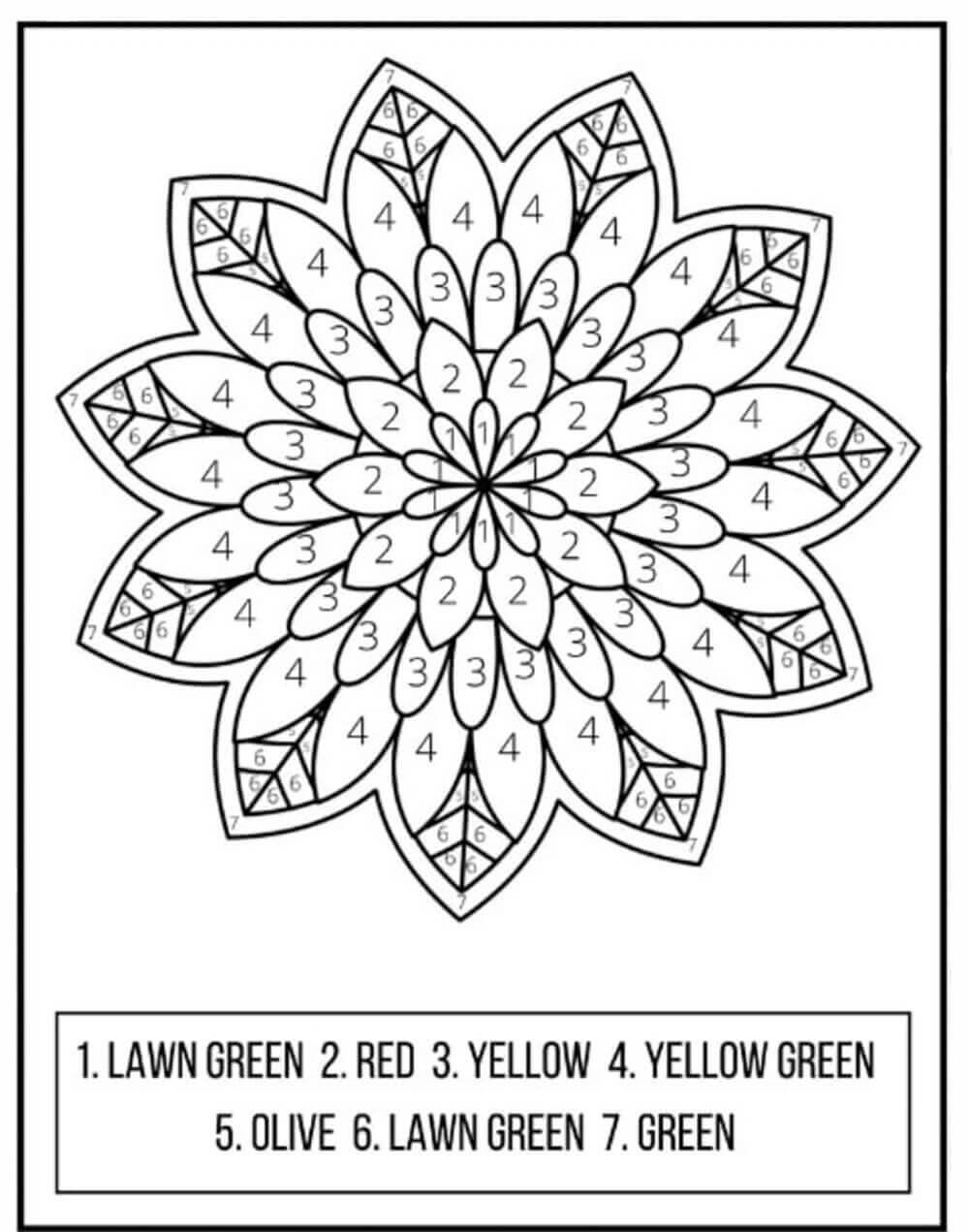 Mandala Color By Number Sheet 13 Download Print Now 
