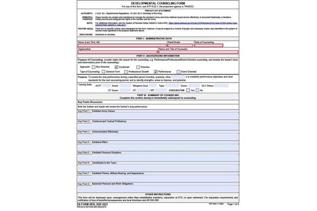 Marine Corps Counseling Sheet Worksheets Library