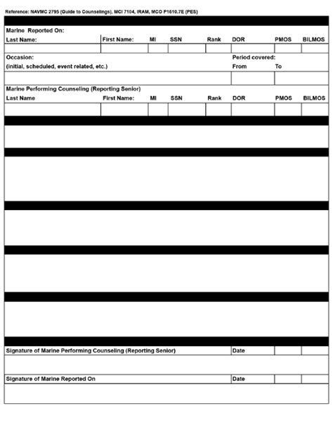 Marine Corps Counseling Sheet Worksheets Library